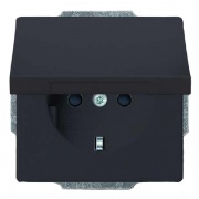 Розетка силовая 220В с крышкой ABB антрацит (20 EUK-81)