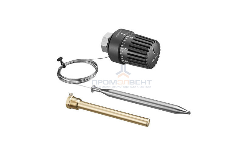 Головка термостатическая Oventrop Tri-D - M30x1.5 (20-50°C, с погружным датчиком 5 м., цвет черный)