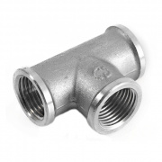 Тройник латунный резьбовой равнопроходный STOUT (ВР) - 1/2" (никелированный)