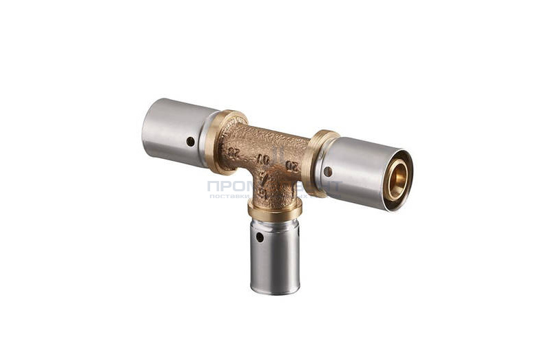 Тройник переходной Oventrop Cofit P - 20x2.5 x 16x2.0 x 20x2.5 (прессовой, бронза)