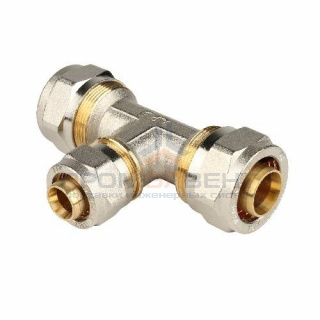 Тройник переходной STOUT - 20 x 16 x 20 (винтовой, для металлопластиковых труб)