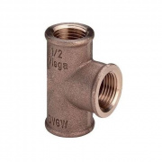 Тройник редукционный Viega 3130 - 2" x 1" x 2" (резьбовой, бронза без покрытия)