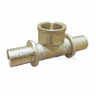 Тройник с переходом на внутреннюю резьбу Varmega Slide-fit - 25 x 3/4" (латунь, для PEX труб)