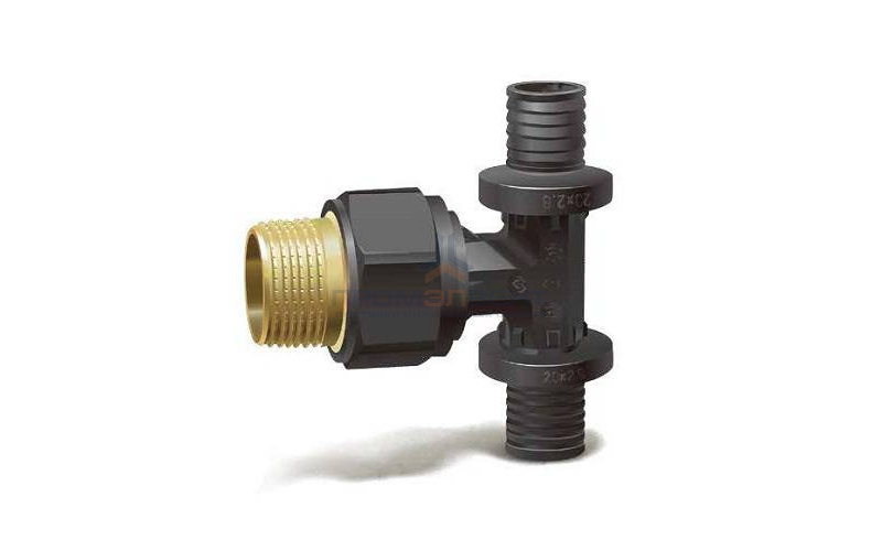 Тройник с переходом на наружную резьбу Varmega Slide-fit - 16 x 1/2