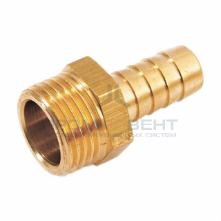 Штуцер комбинированный с наружной резьбой STOUT - 3/8" x 14 мм (латунь без покрытия)