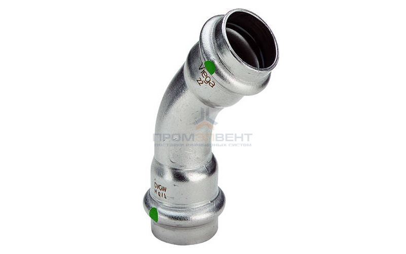 Отвод 45° Viega Sanpress Inox 2326 - 15 (нержавеющая сталь)