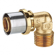 Переход на наружную резьбу угловой Giacomini RM127 - 16x2.0 x 3/4" (прессовой, для металлопл.труб)