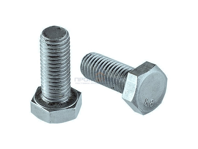 Болт М8х16 с шестигранной головкой оцинкованный DIN933