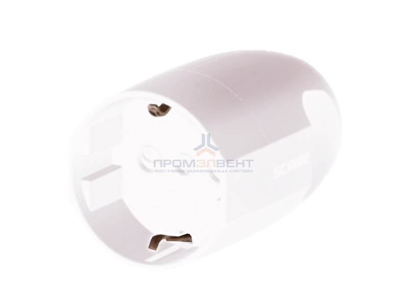 Розетка DKC 16А 2P+E 230В с центральным вводом кабеля белая