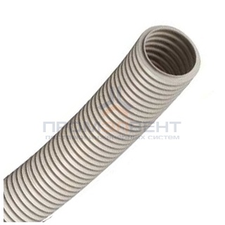 Труба ПВХ гибкая гофр. д.20мм, лёгкая без протяжки, цвет серый [бухта 100м]
