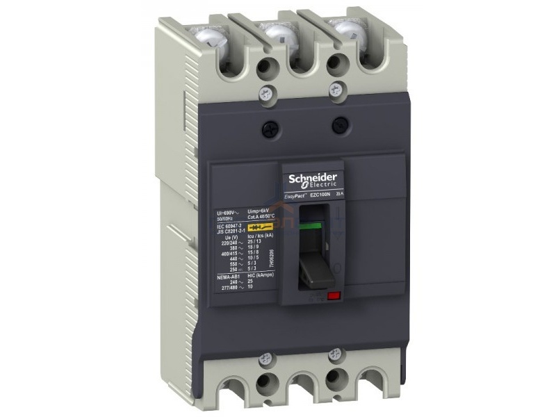 Автоматический выключатель Schneider Electric EZC100N 20A 18кА/380В 3П3T (автомат)