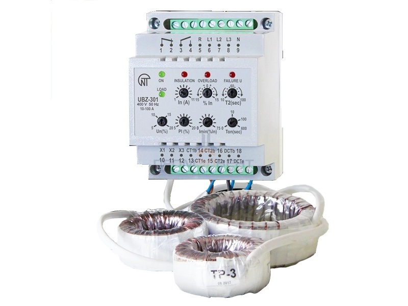 Универсальный блок защиты асинхронных двигателей  УБЗ-301 10-100A
